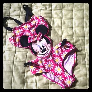 3T Disney Minnie pink side cut out pathing suit